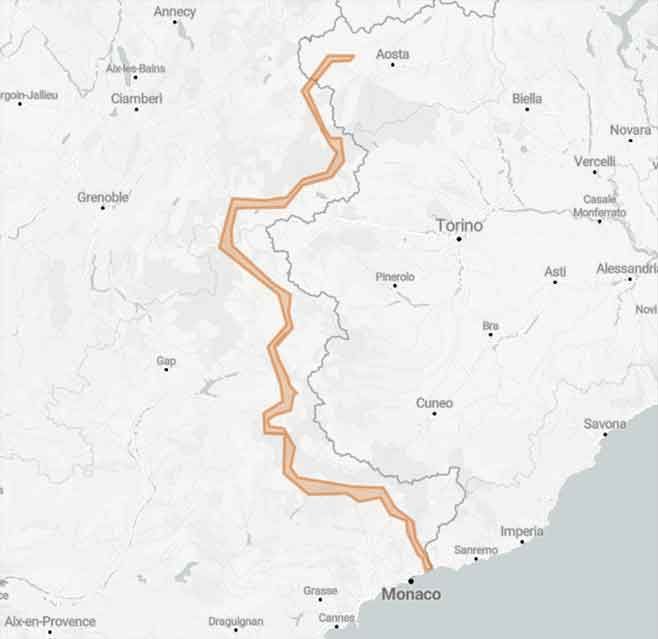 Route de Grand Alpes: in moto tra le nuvole - Mappa