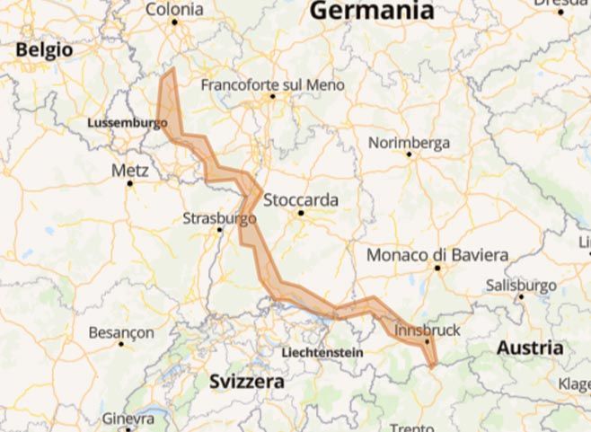 Dal Brennero alla Foresta Nera al mitico  Nürburgring  - Mappa