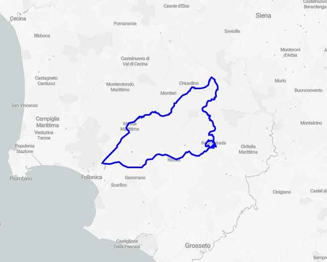 Itinerari  in Toscana nel cuore della Maremma - Mappa minitour
