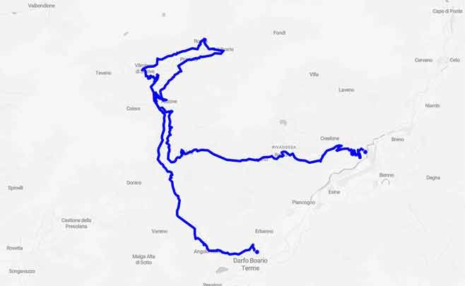 Val di Scalve nelle Prealpi Orobie tra curve e panorami - Mappa minitour