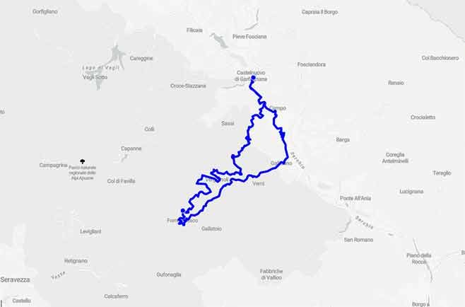 In Garfagnana alla scoperta della Grotta del Vento - Mappa minitour