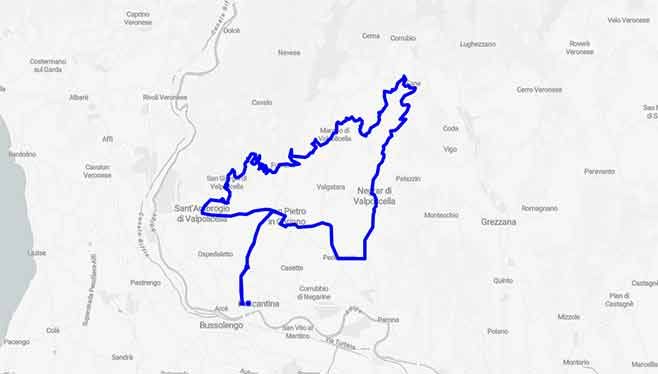 Valpolicella, mototour tra spettacolari colline e vigneti - Mappa minitour