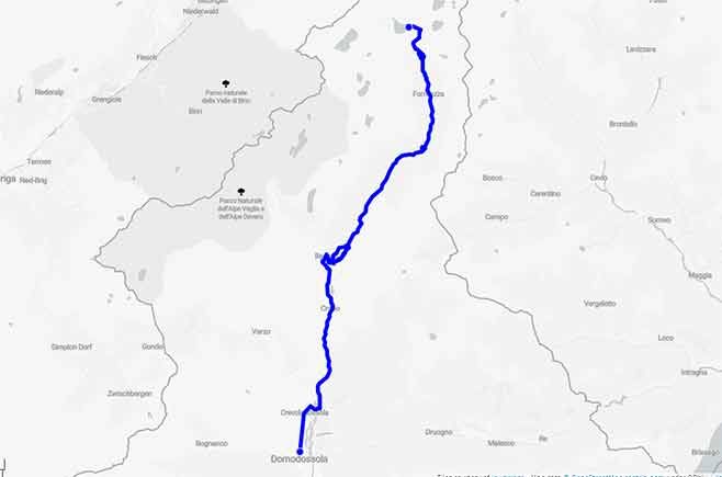 Val Formazza tra orridi cascate spettacolari e laghi cerulei - Mappa minitour