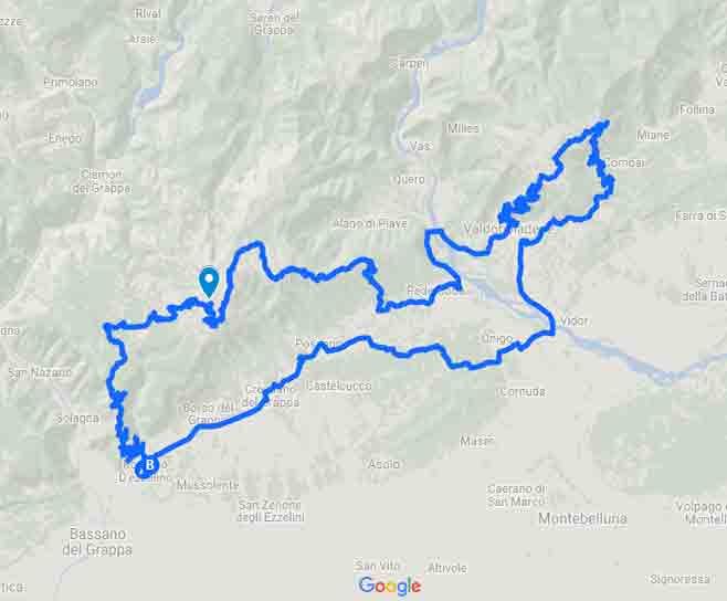Marca Trevigiana il Veneto per motociclisti - Mappa minitour