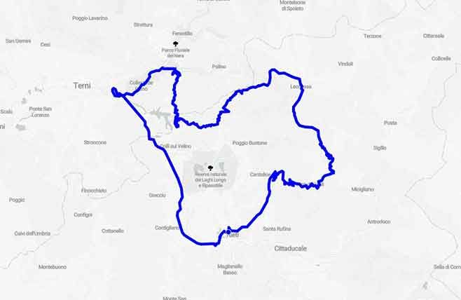 Mini giro Sella Leonessa, Terminillo e Cascate delle Marmore - Mappa minitour