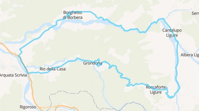 Odissea su due ruote nella Val Borbera - Mappa minitour