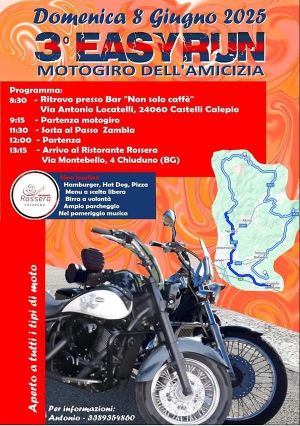 Motoraduni 3° EASY RUN - Motogiro dell'Amicizia