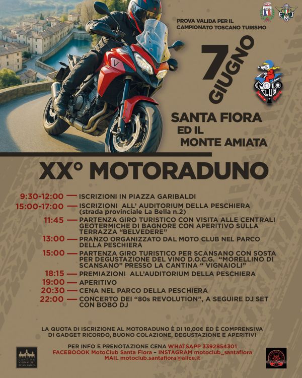 Motoraduni XX° MOTORADUNO S. FIORA E IL MONTE AMIATA