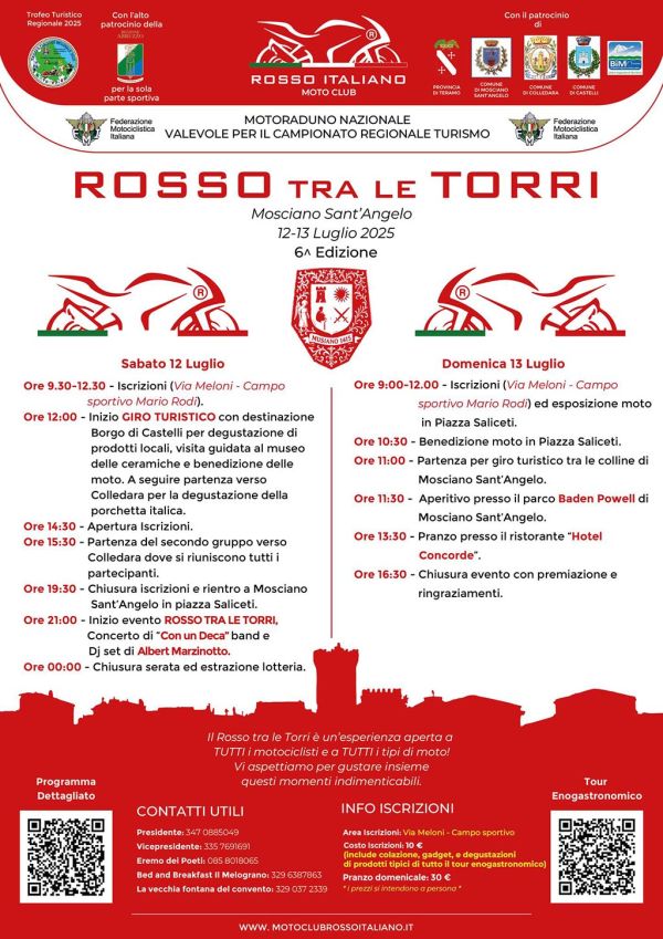 Motoraduni 6° Raduno Nazionale Motoclub Rosso tra le Torri
