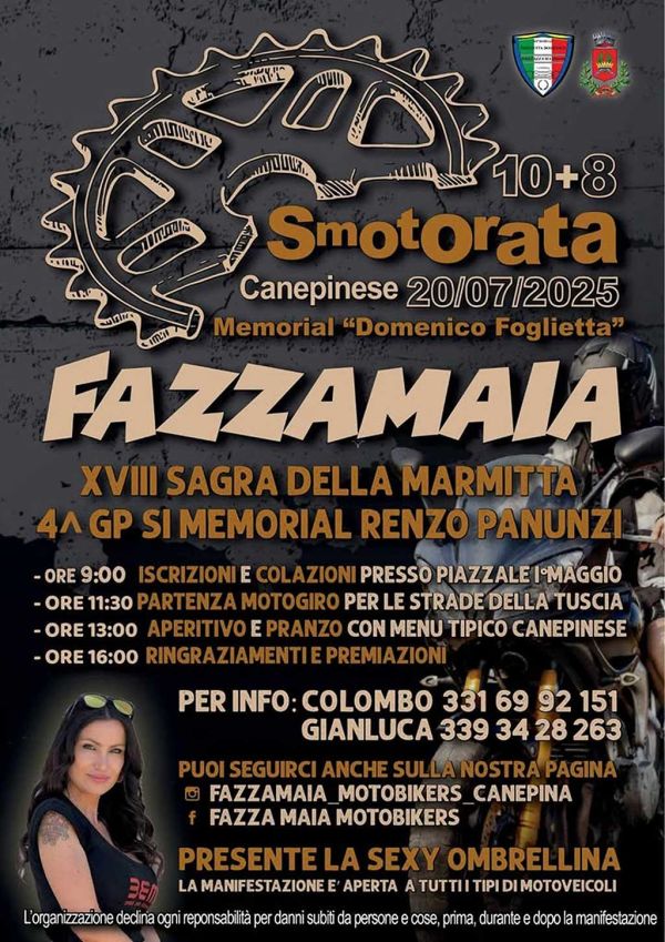 Motoraduni FAZZAMAIA SMOTORATA CANAPINESE Memorial Domenico Foglietta