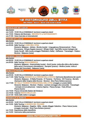 Programma motoraduno 48° MOTORADUNO DELL'ETNA