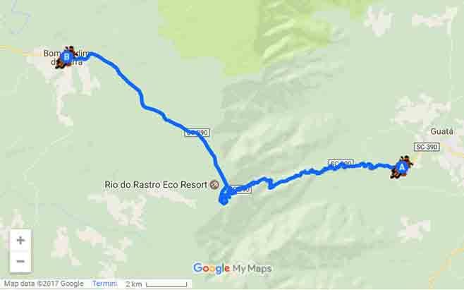 Serra do Rio do Rastro: la strada SC-390 - Mappa