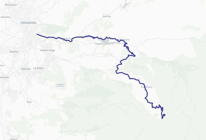 Sierra Nevada Spagna, la spettacolare strada di Pico Veleta - Mappa