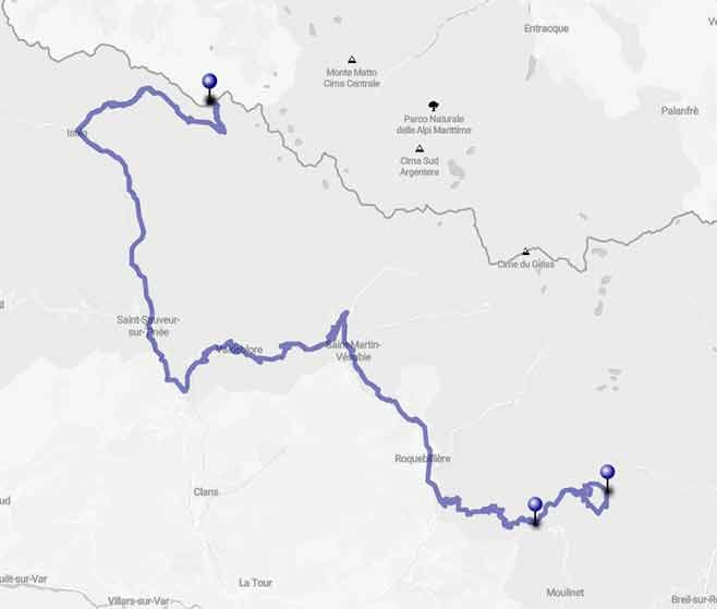 La strada avventurosa e panoramica del circuito de l'Authion - Mappa