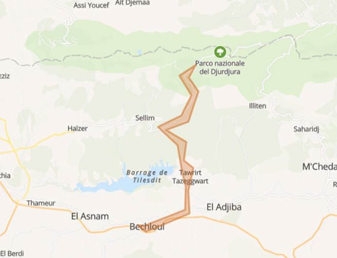 Tikjda Pass: la strada da brividi nel nord dell'Algeria - Mappa