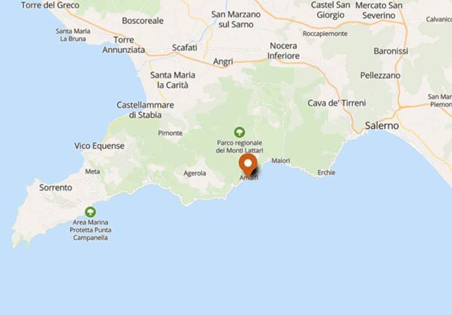 Costiera Amalfitana mototurismo tra curve e panorami unici - Mappa