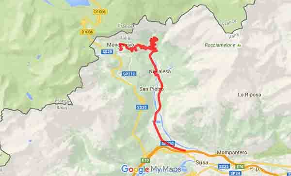 Sulle antiche mulattiere del Colle del Moncenisio - Mappa