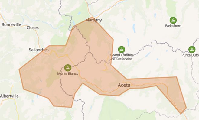 Giro del Monte Bianco in moto - Mappa