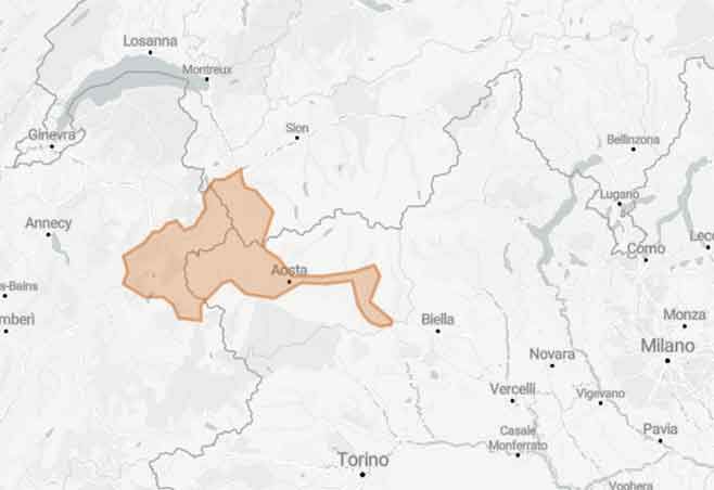 Giro del Monte Bianco in moto - Mappa