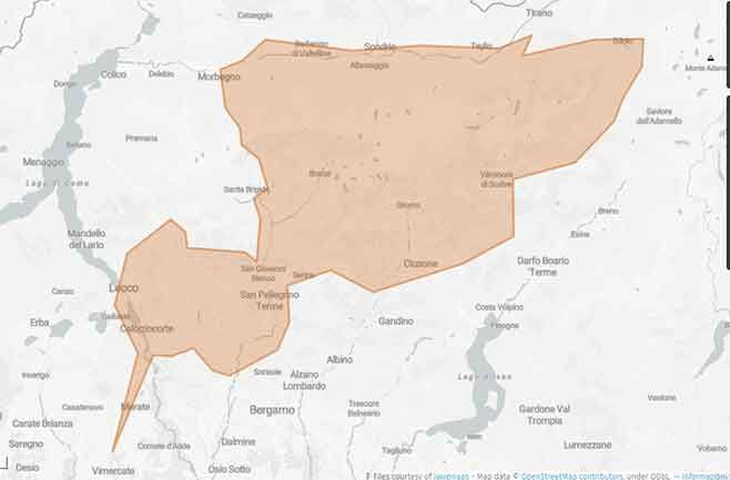 Mille pieghe tra i passi delle Alpi Bergamasche - Mappa