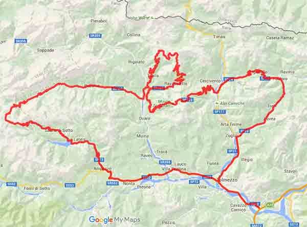 La Carnia in uno dei viaggi più interessanti del Friuli - Mappa