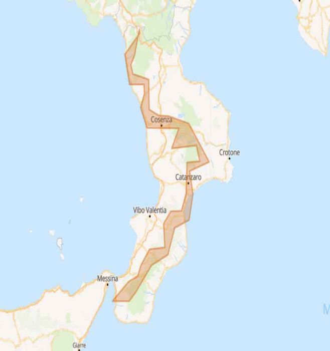 Viaggio tra le curve più belle dell'Appennino della Calabria - Mappa