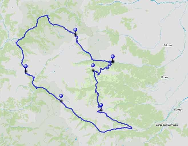Cinque passi tra Basso Piemonte e Francia - Mappa