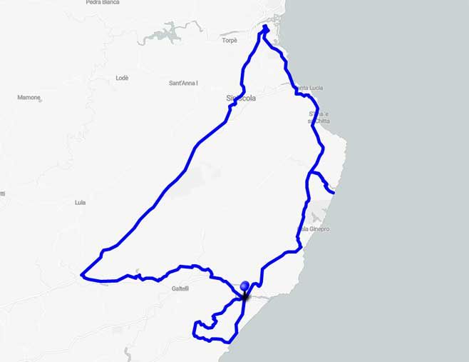 Motogiro del Golfo di Orosei fra mare e natura incontaminati - Mappa