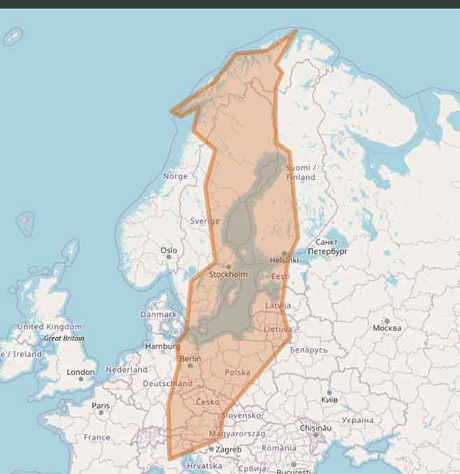 North Cape tra isole Lofoten e repubbliche Baltiche - Mappa