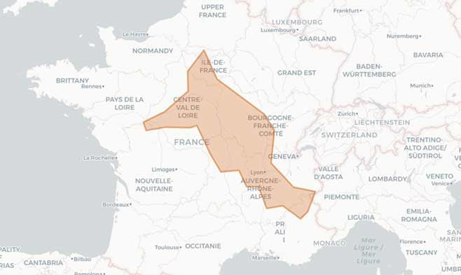 In moto tra i Castelli della Loira, il Vercors e Parigi      - Mappa