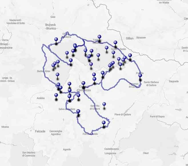 Moto turismo tra le meraviglie delle Dolomiti Settentrionali - Mappa