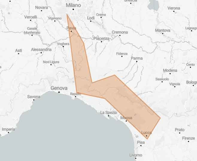 Da Milano alla Garfagnana sulle creste degli Appennini - Mappa