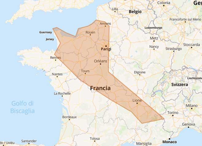 Francia suggestiva in moto tra Castelli Loira e  Normandia - Mappa