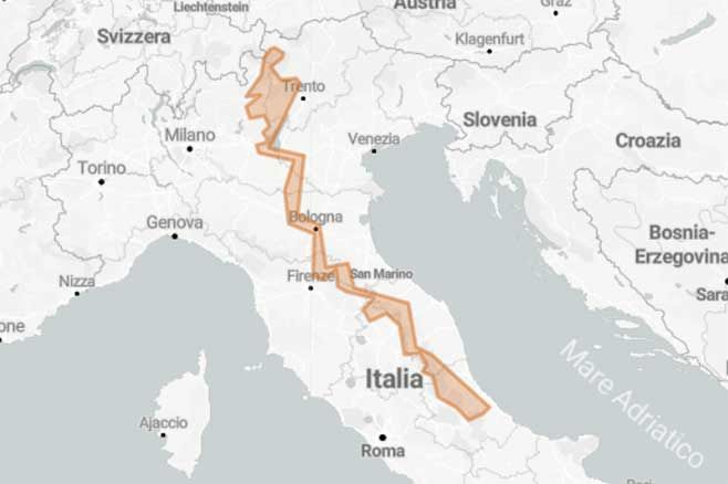 Stelvio in moto da Pescara tra favolosi Appennini ed Alpi - Mappa