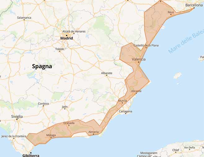 Motoavventura su strade da brividi della Spagna mediterranea - Mappa