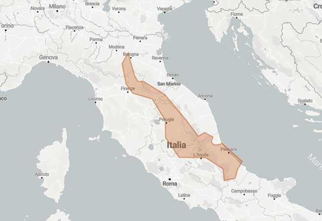 Da Bologna alla scoperta del seducente Abruzzo Mototuristico - Mappa