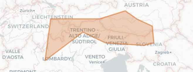 Megagiro in moto delle spettacolari Alpi Orientali - Mappa